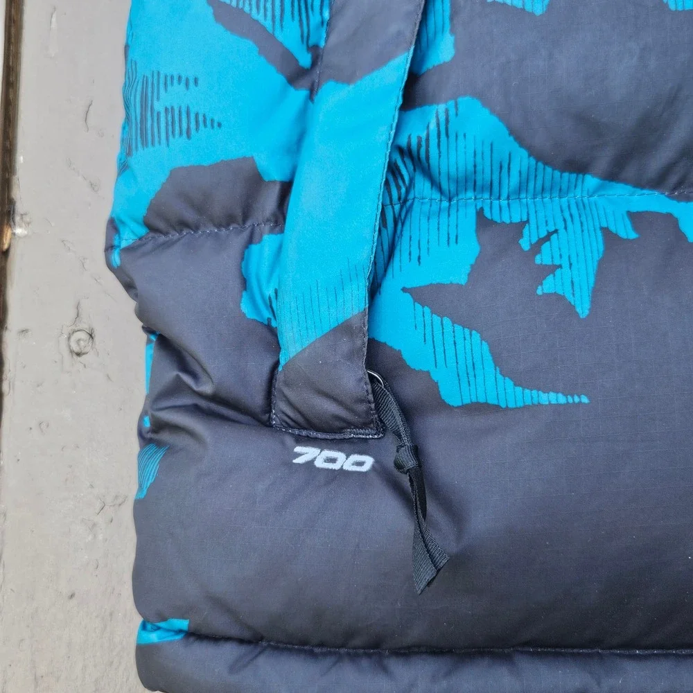 The North Face Mens Nuptse 1996 Retro 700 Down Vest Blue Mountain Print NF0A5IX5